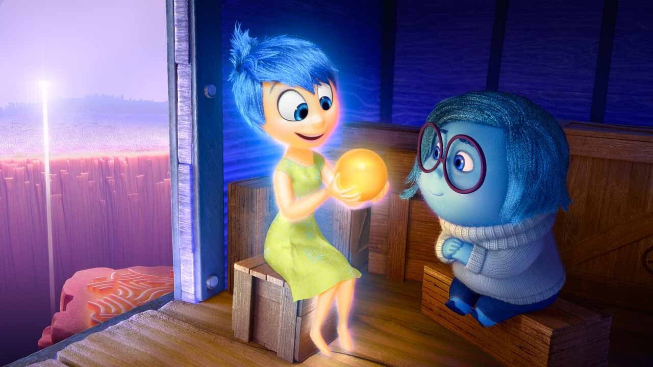 Joy (Voice Of Amy Poehler) And Sadness (Voice Of Phyllis Smith) Catch A Ride On The Train Of Thought In Disney?Pixar'S &Quot;Inside Out.&Quot; Directed By Pete Docter (?Monsters, Inc.,? ?Up?), &Quot;Inside Out&Quot; Opens In Theaters Nationwide June 19, 2015. ?2014 Disney?Pixar. All Rights Reserved.