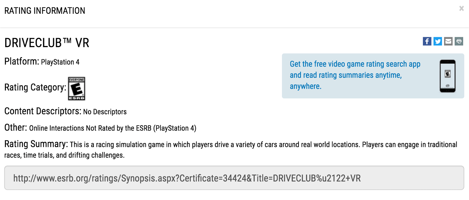 Driveclub Vr Rated By Esrb