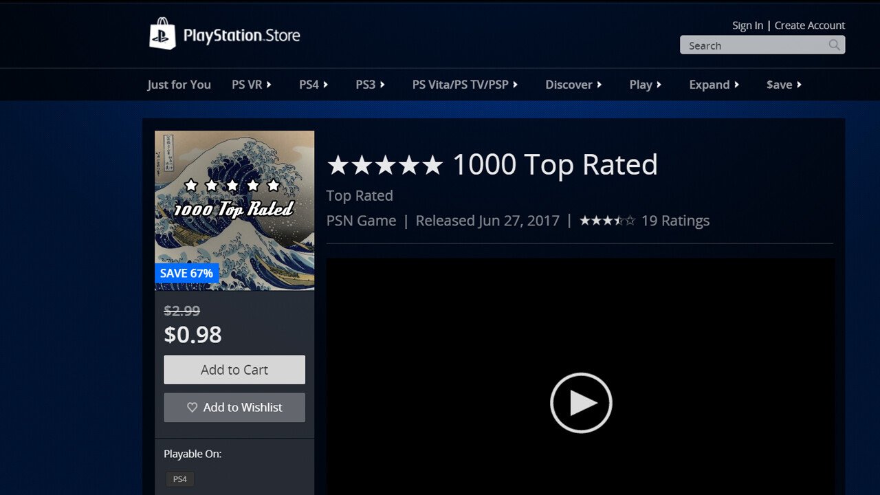 Sony Removes Easy Platinum Trophy Game From The PlayStation Network