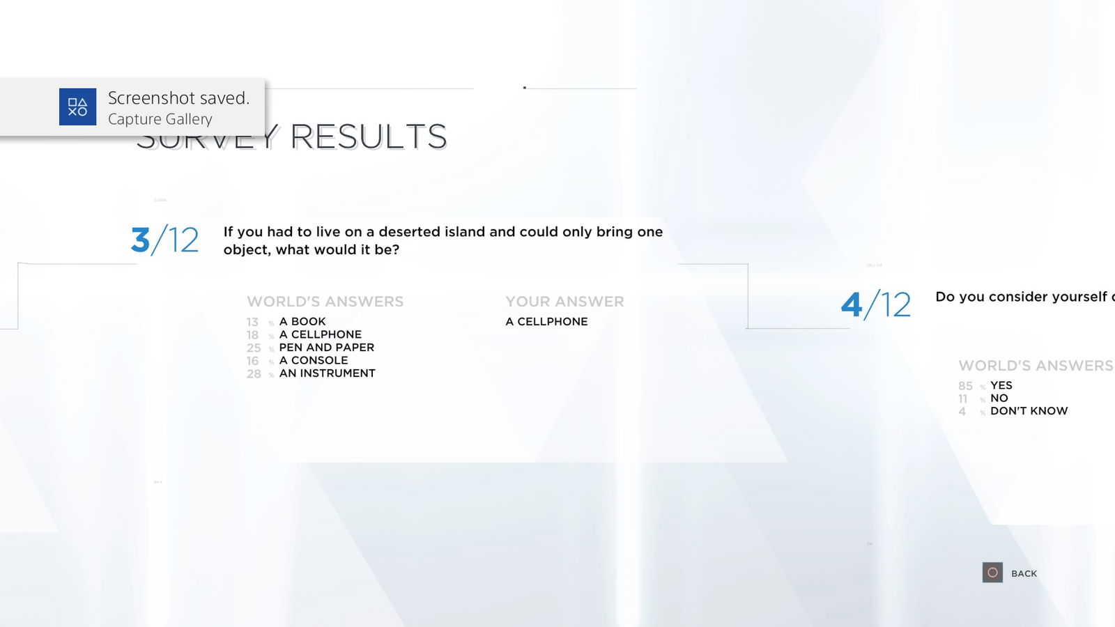 Detroit: Become Voluntary In-Game Survey 3