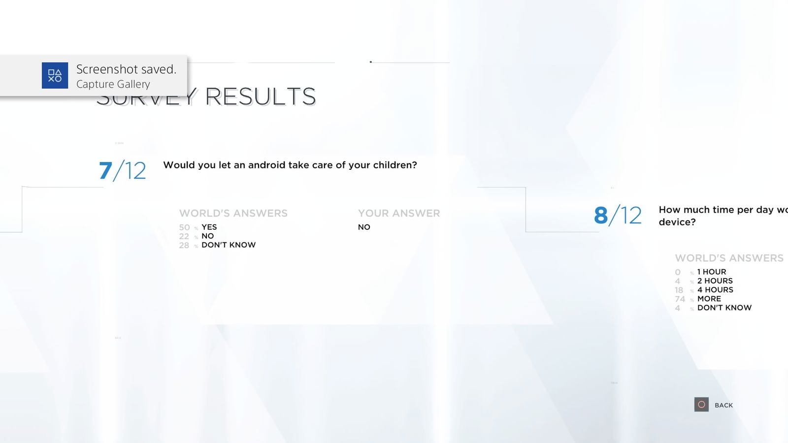 Detroit: Become Voluntary In-Game Survey 5