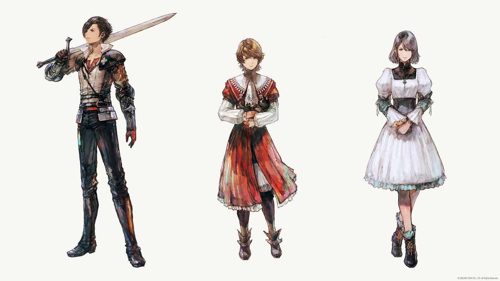 Three Protagonists Of Final Fantasy Xvi - Clive And Joshua Rosfield, And Their Adopted Sister Jill Warrick.