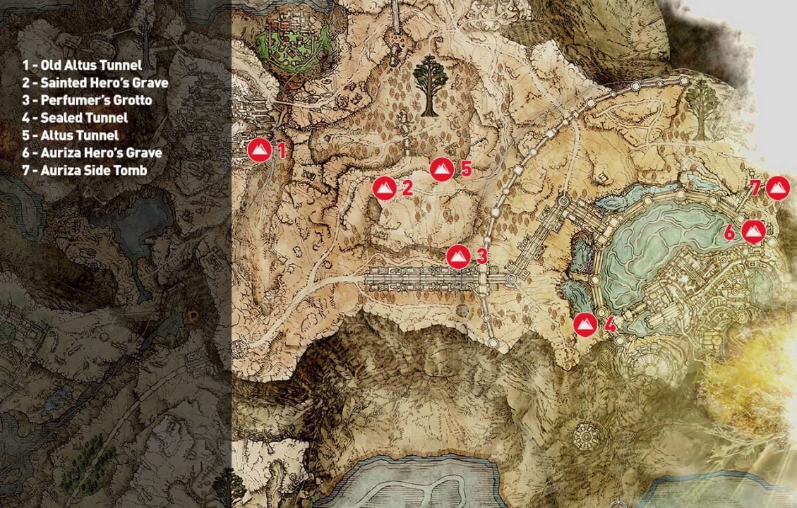 Elden Ring Guide: Altus Plateau Dungeon Locations