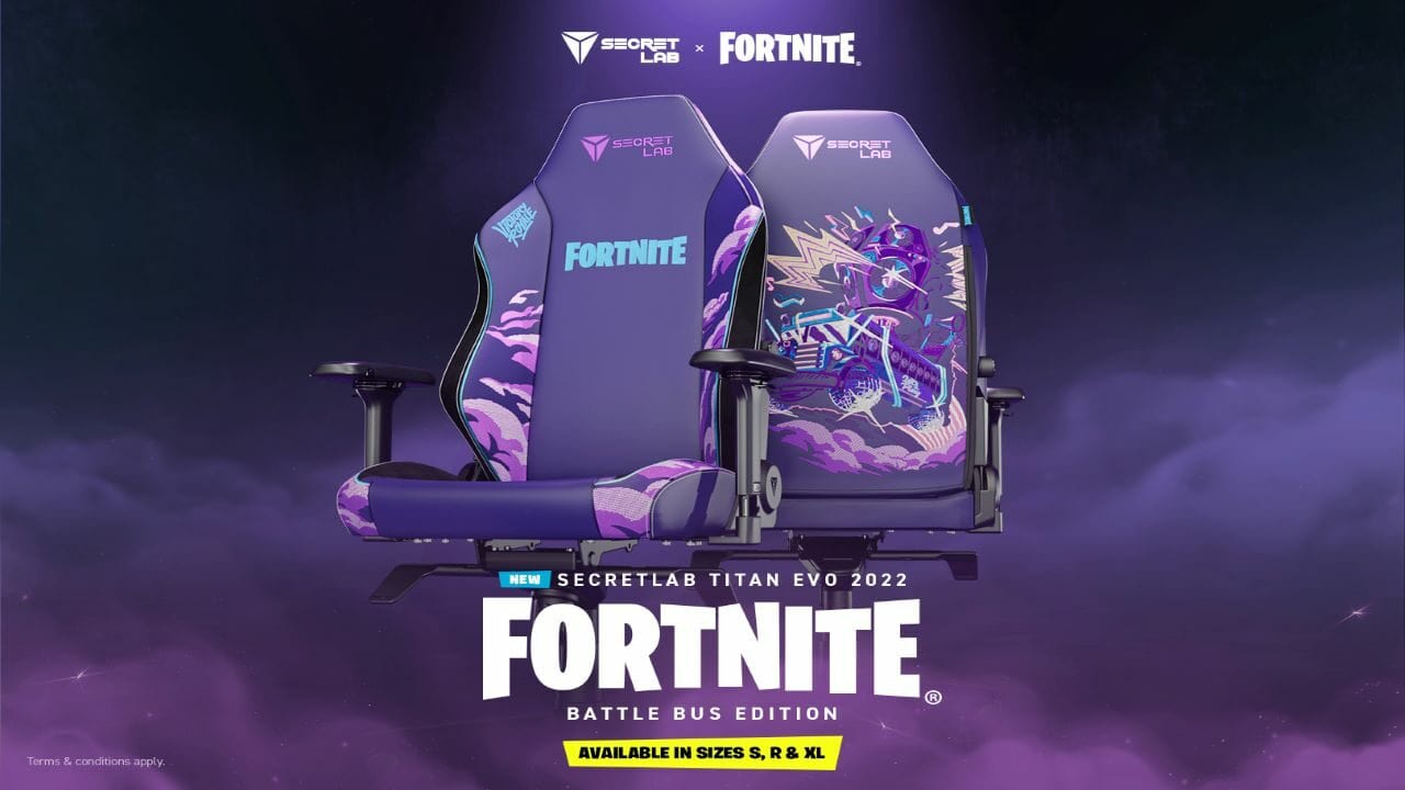 Secretlab &Amp; Fortnite Mashup For Titan Evo 2022 Battle Bus Edition Secretlab &Amp; Fortnite Mashup For Titan Evo 2022 Battle Bus Edition