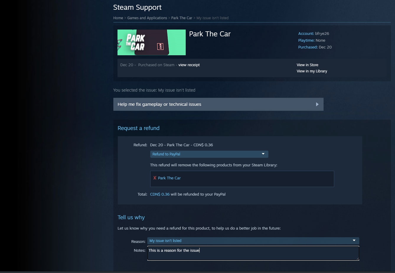 How to Refund a Game on Steam