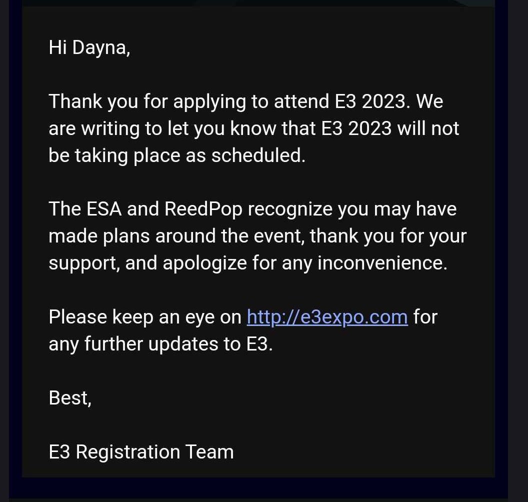 Esa Announces E3 Is Officially Canceled 23033003 1