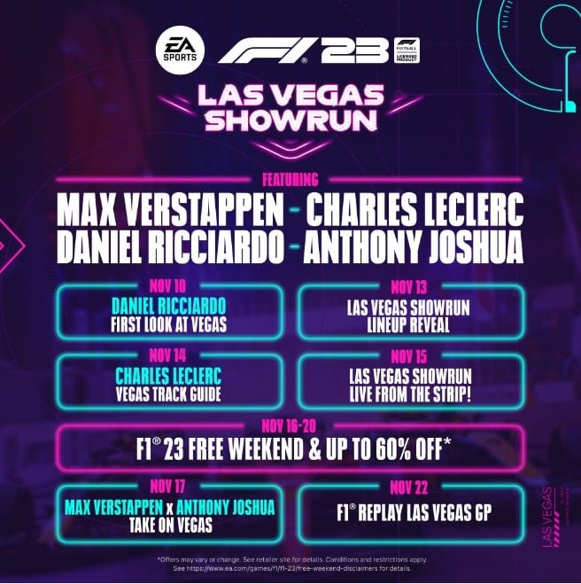 Fans Can Play F1 23 For Free Next Weekend To Celebrate The Las Vegas Grand Prix