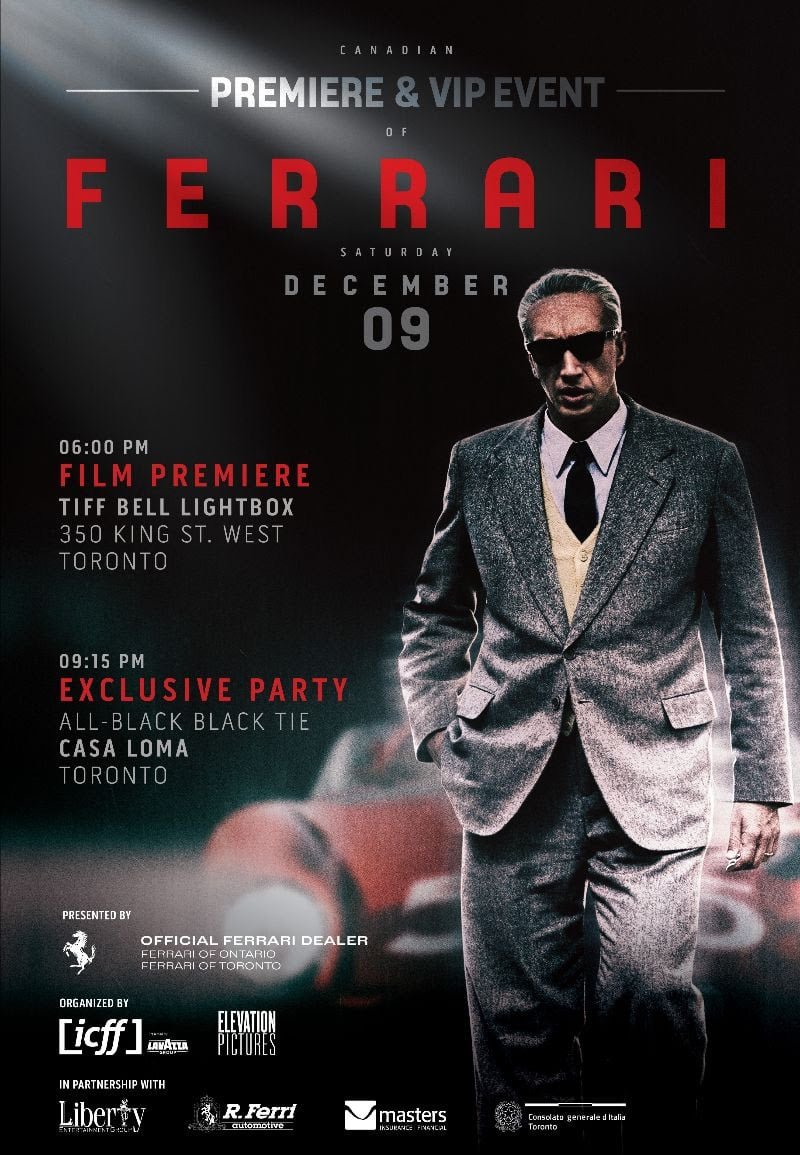 &Quot;Ferrari&Quot; Ignites Toronto:canadian Premiere On Dec 9Th
