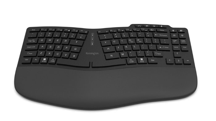 Kensington Kb675 Tkl Rechargeable Ergo Keyboard Reduces Wrist And Hand Strain For Healthier, More Comfortable Typing Experience