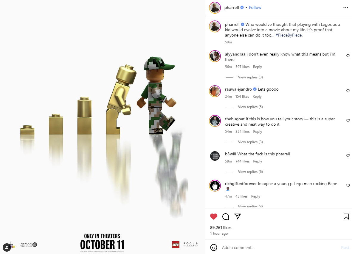 Pharrell Williams &Amp; The Lego Group Partner For A Biopic? Pharrell Williams &Amp; The Lego Group Partner For A Biopic?