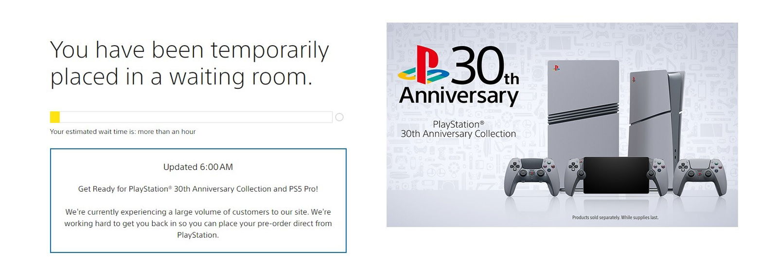 Playstation 30Th Anniversary Ps5 Pro Classic Sold Out, Other Classic Items Still Up